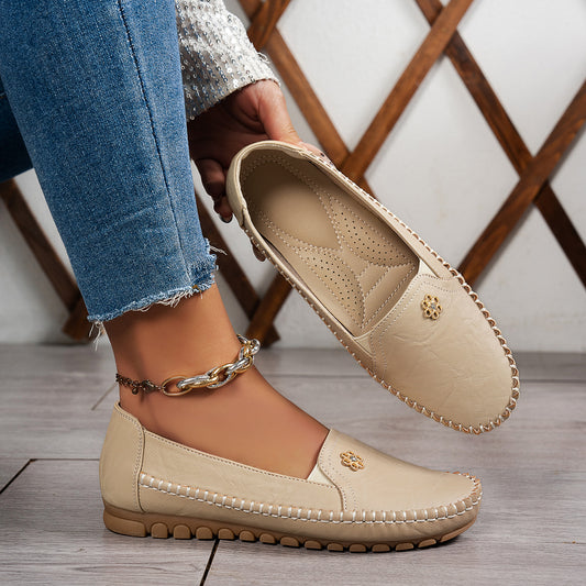 Solid Color Retro Women's Flat Loafers