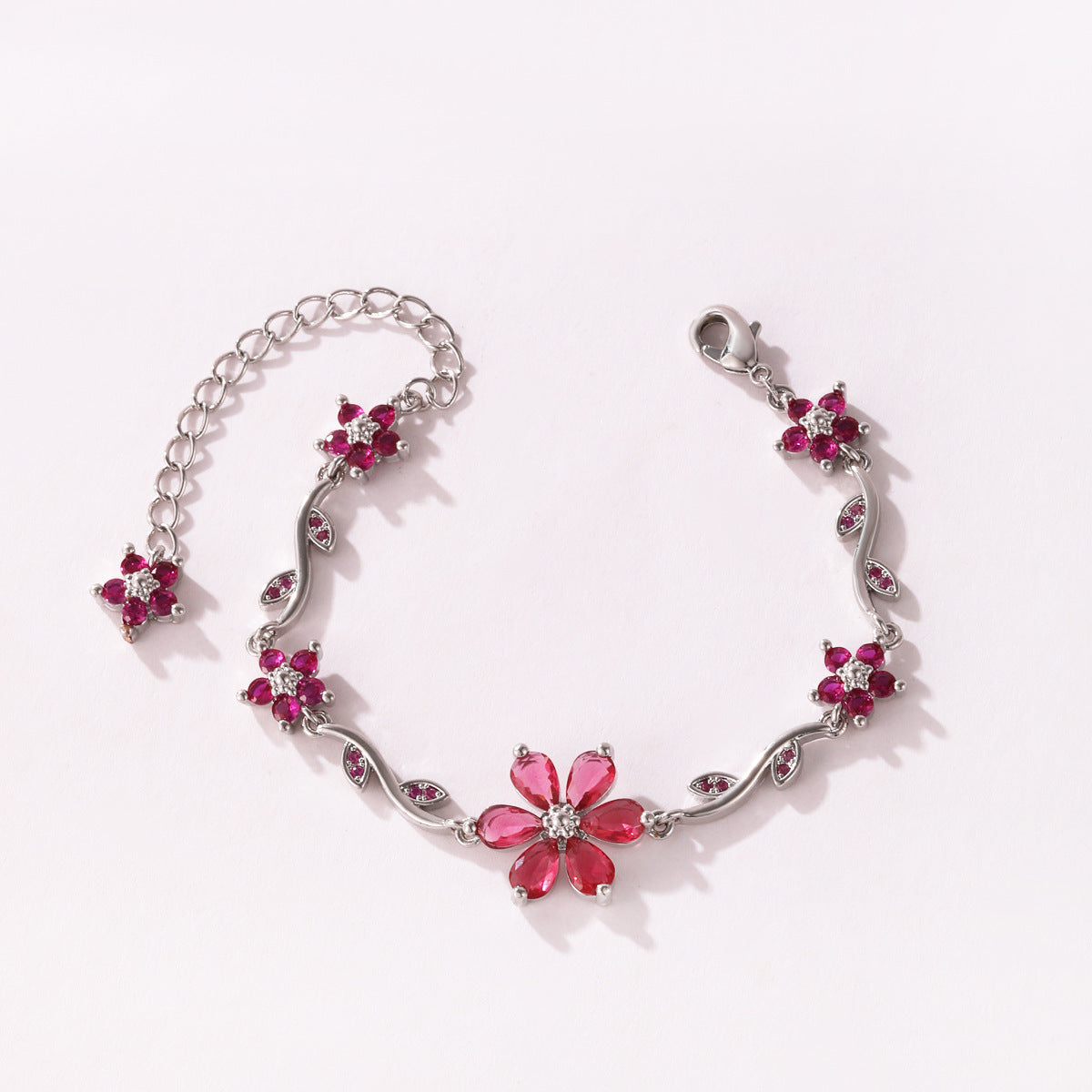 Floral Gold Plated Chain Bracelet
