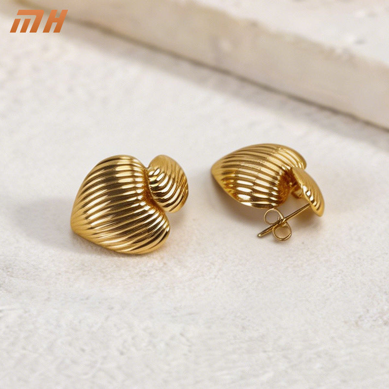 Textured Heart Shape Earrings Drip Depot