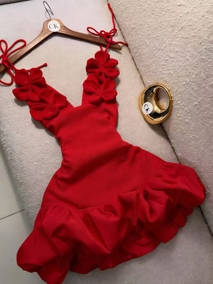 Floral Strap Holiday Dress