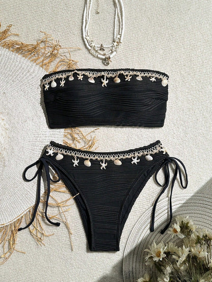 Strapless Shell Bikini Swimwear