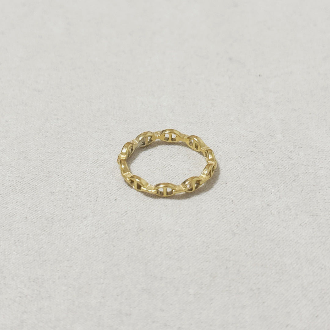 Titanium Steel Pig Nose Ring 18K Gold Plated Unisex Jewelry Drip Depot