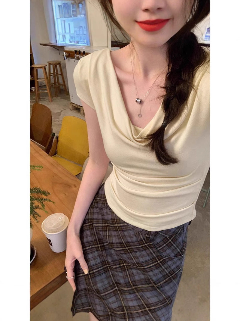 Off-Shoulder Slim-Fit T-Shirt