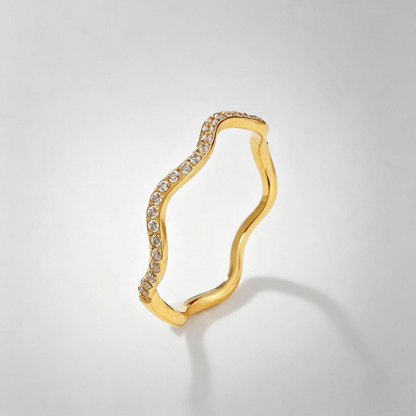 Wavy diamond-studded ring Drip Depot