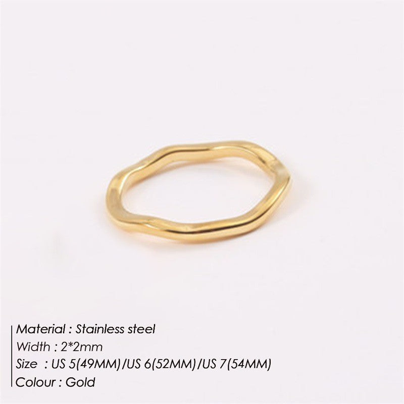 Double Layer Stacked Wavy Vintage Stainless Steel Ring Drip Depot