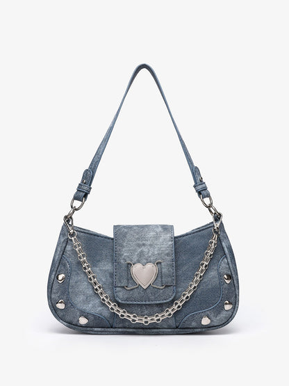 Heart Design Underarm Shoulder Bag