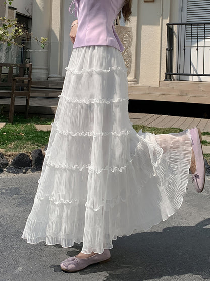 Ruffled Flared Skirt