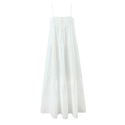 Embroidered Backless Summer Dress