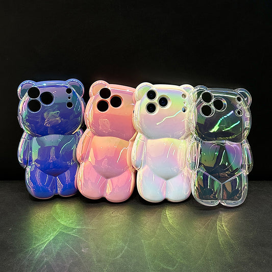 Color Plated Bear Phone Case for iPhone