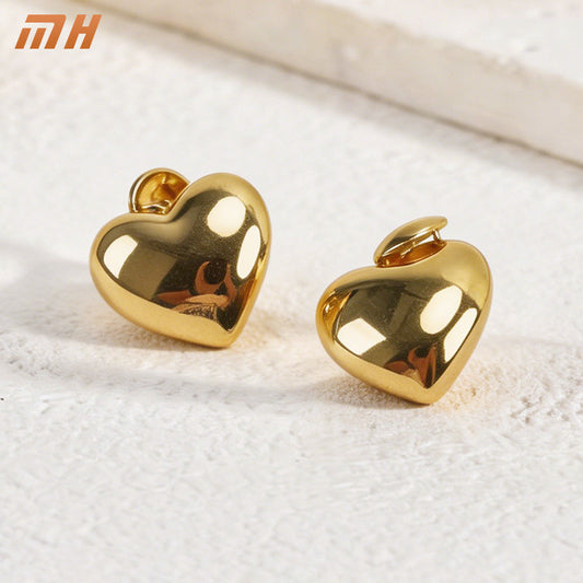 Textured Heart Shape Earrings Drip Depot