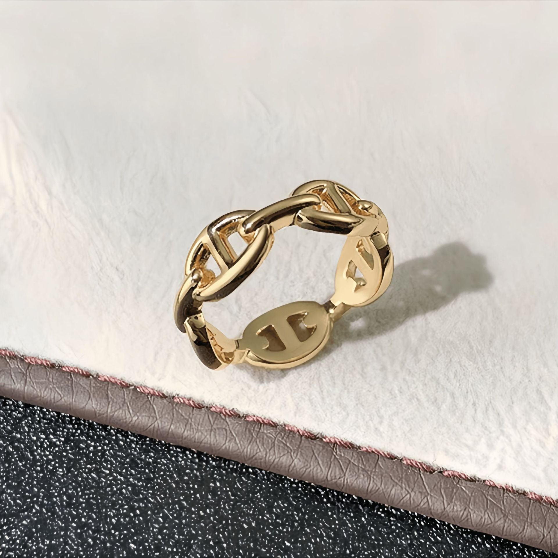 Titanium Steel Pig Nose Ring 18K Gold Plated Unisex Jewelry Drip Depot