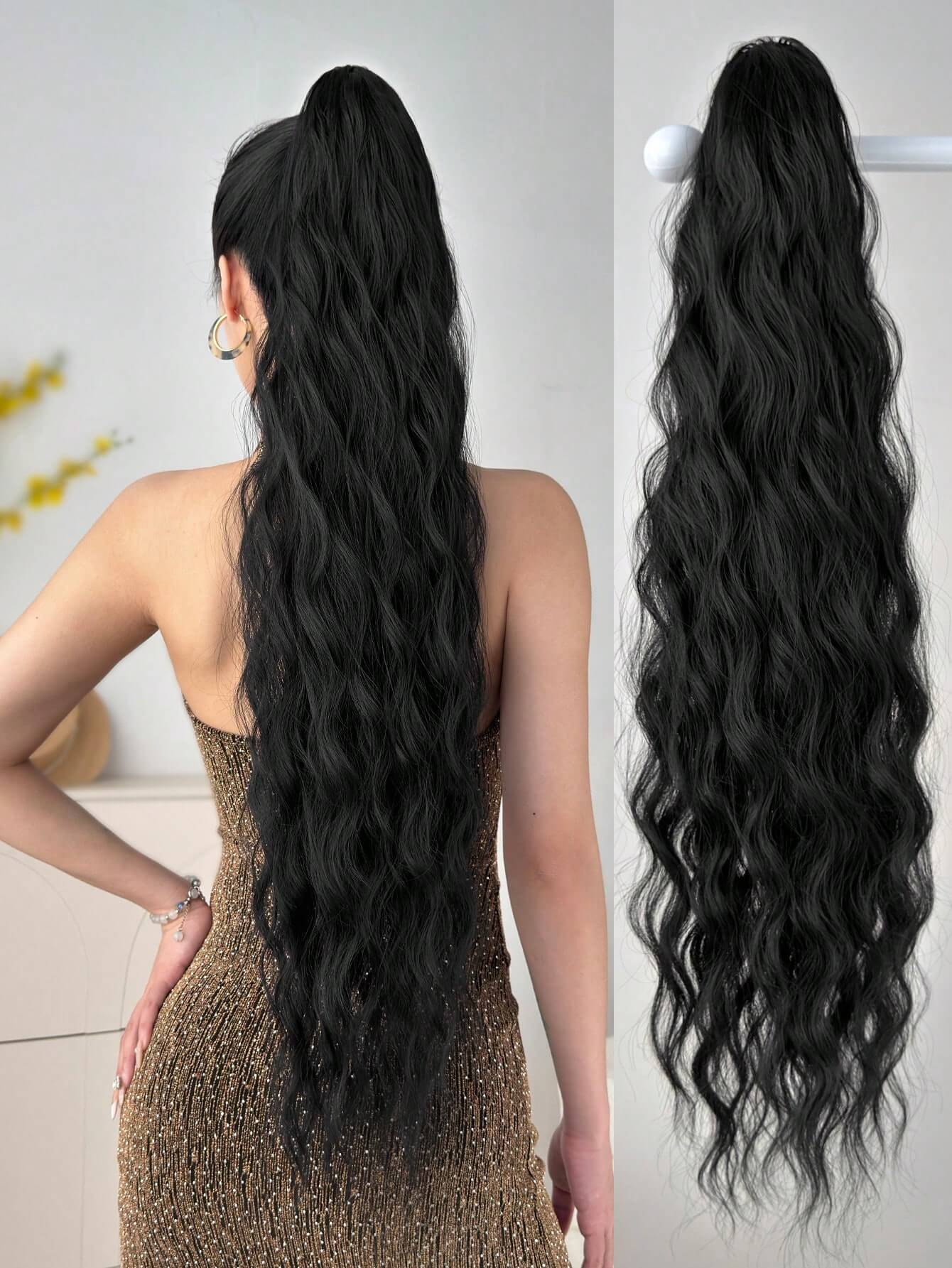Synthetic Hair Ponytail with Claw Clip Drip Depot