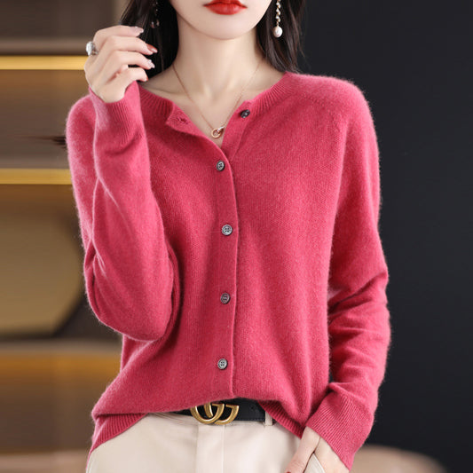 Womens Wool Blend Cardigan Sweater