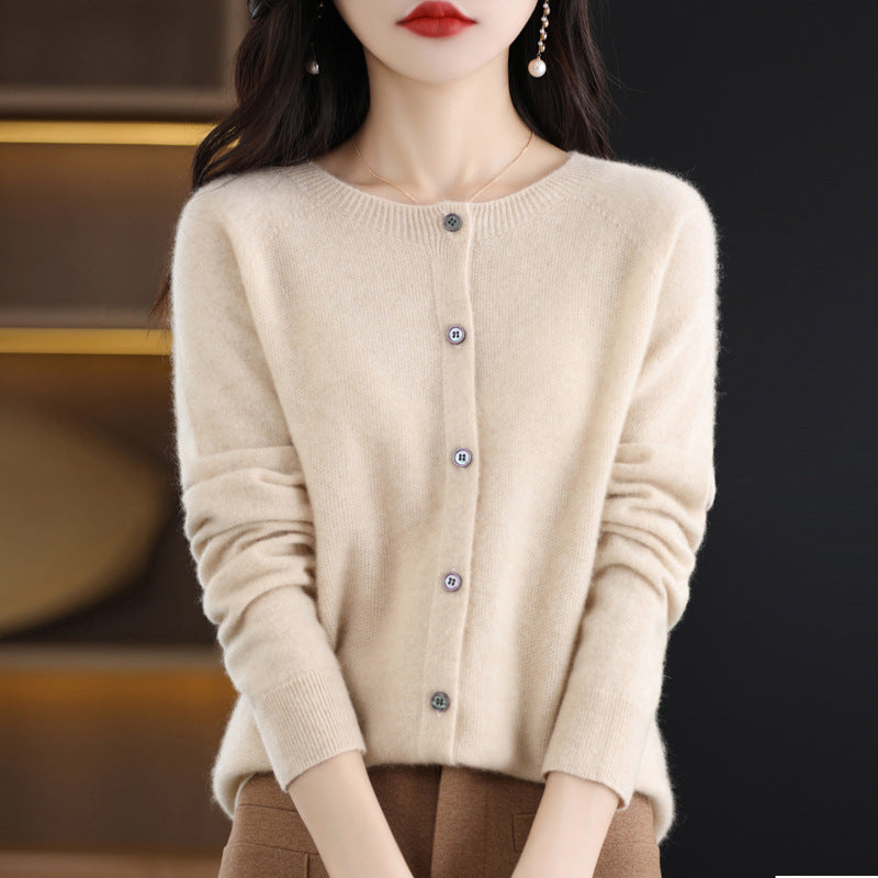 Womens Wool Blend Cardigan Sweater
