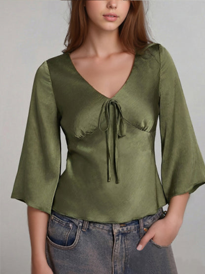 Puff-sleeve strap top