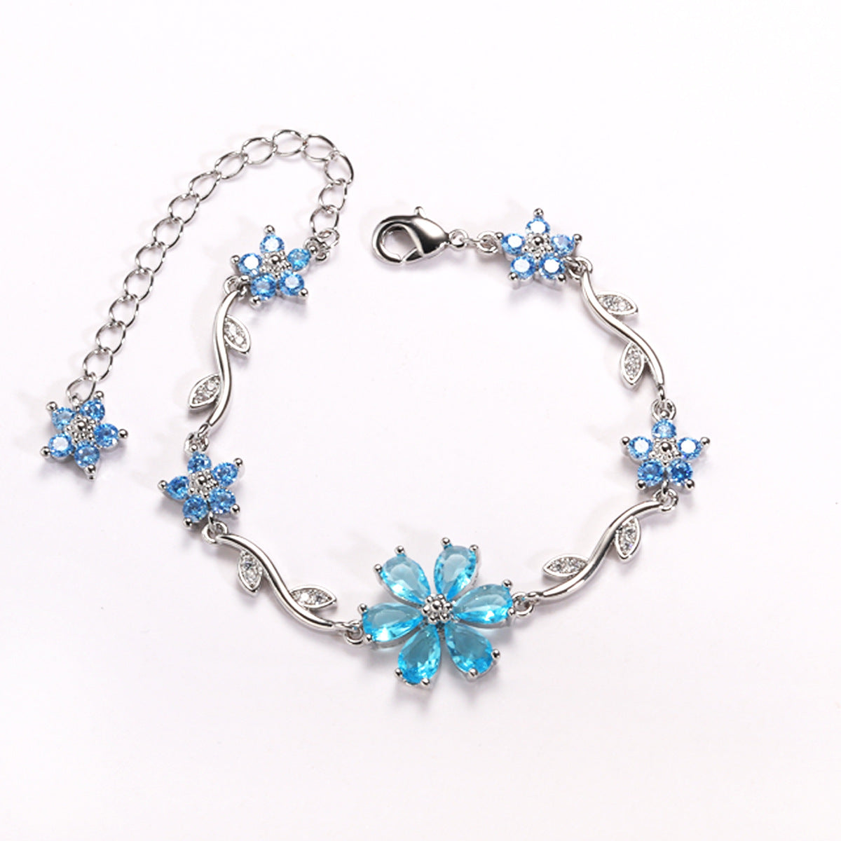 Floral Gold Plated Chain Bracelet