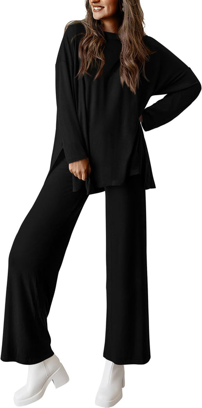 Solid Color Casual Suit Set