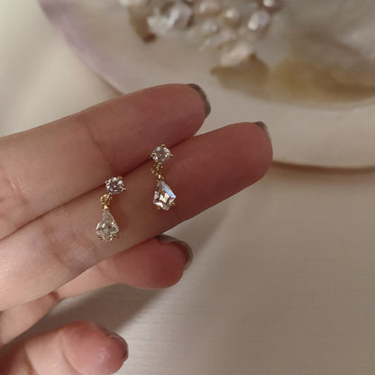 Minimalist Geometric Diamond Earrings