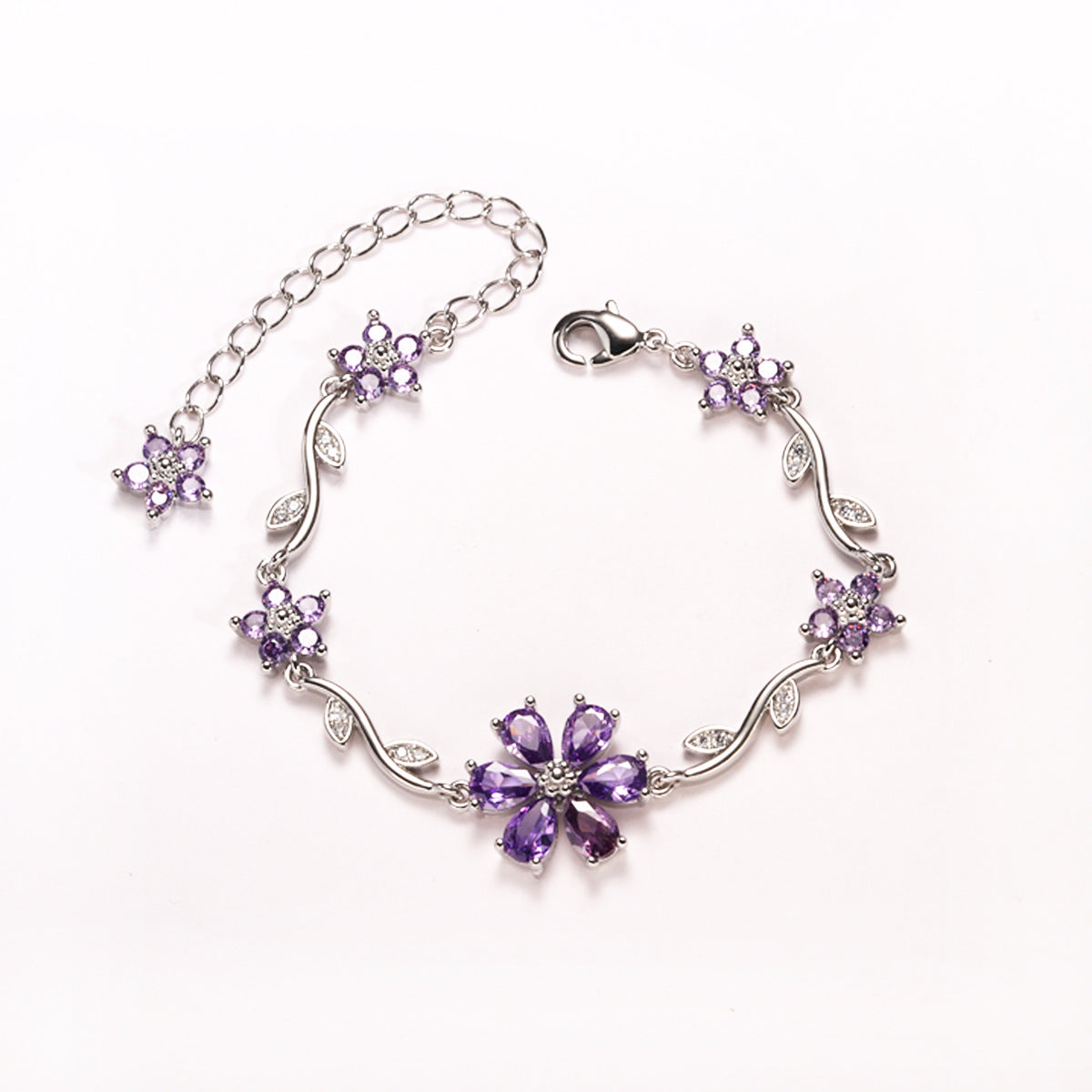 Floral Gold Plated Chain Bracelet