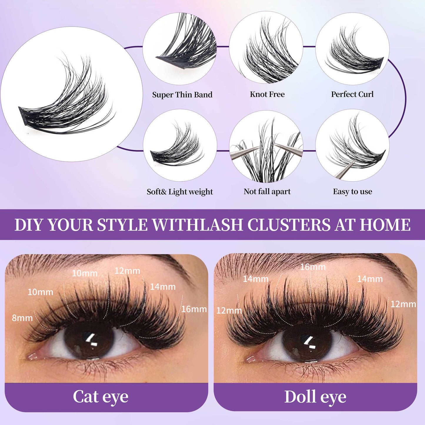 DIY Segmented False Eyelashes Natural Look