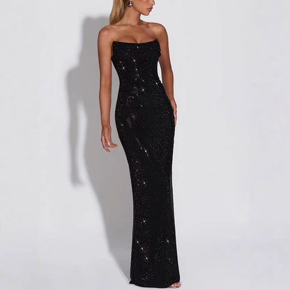 Elegant Sleeveless Sequined Evening Dress Drip Depot