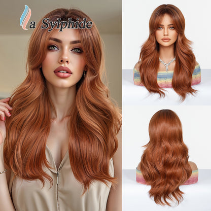 Long Curly Synthetic Hair Wig with Gradient Colors 24inch
