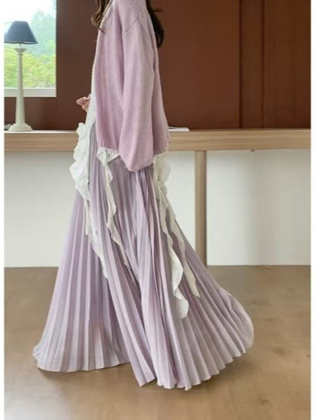 Irregular pleated skirt