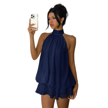 Halter Neck Backless Short Dress