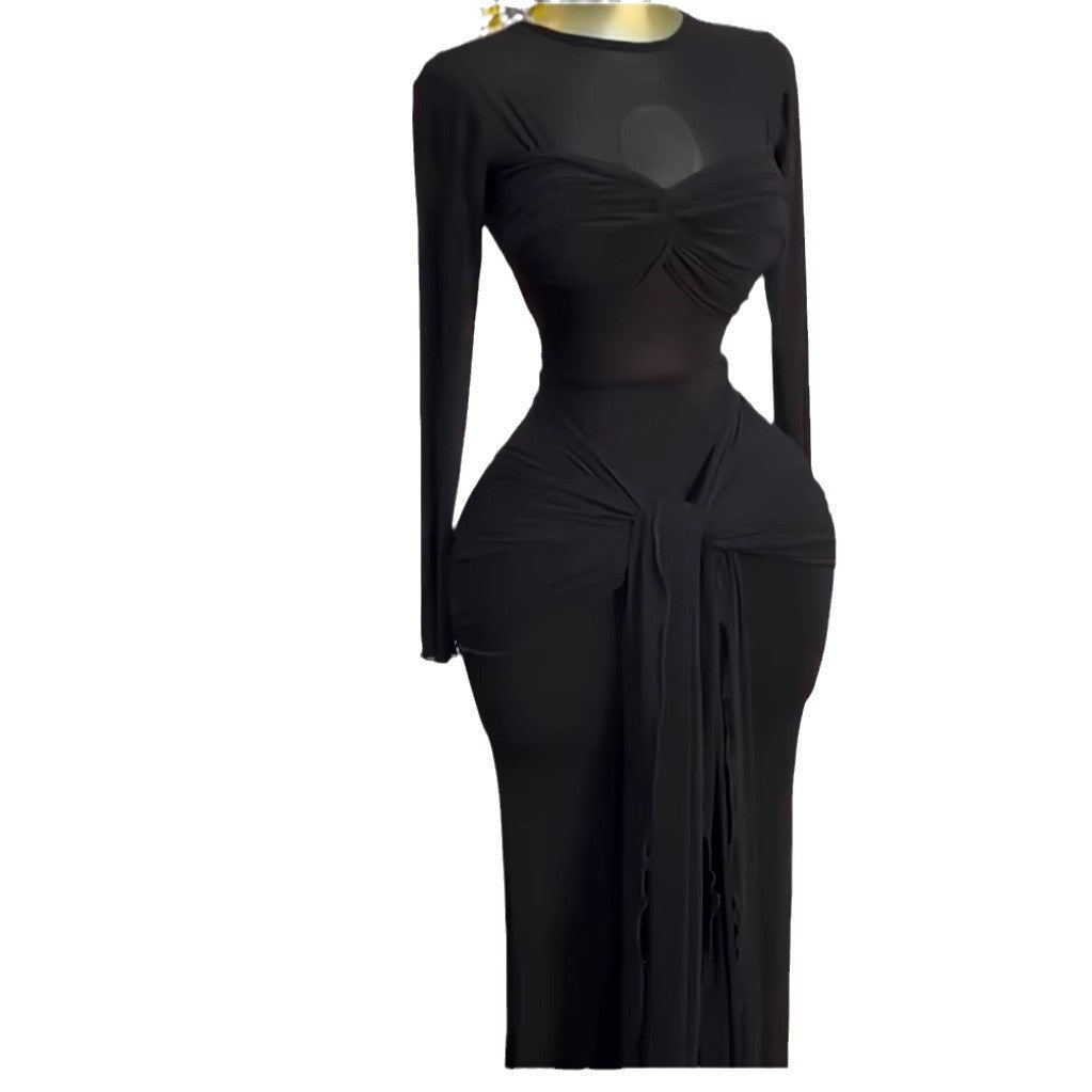 Elegant Long Sleeve Round Neck Bodycon Dress