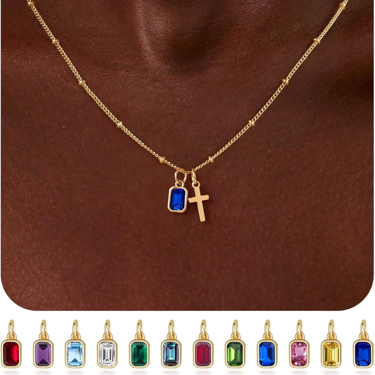 Gold Plated Cross Zircon Necklace