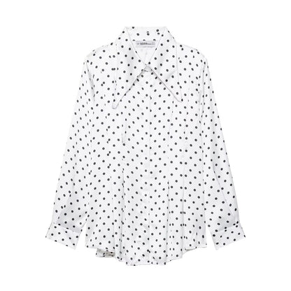 Women's Polka Dot Shirt and High-Waisted Pants Drip Depot
