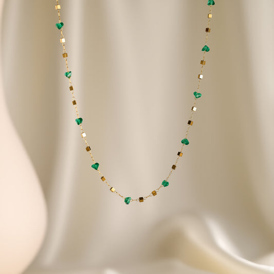 Geometric Titanium Steel Natural Stone Necklace