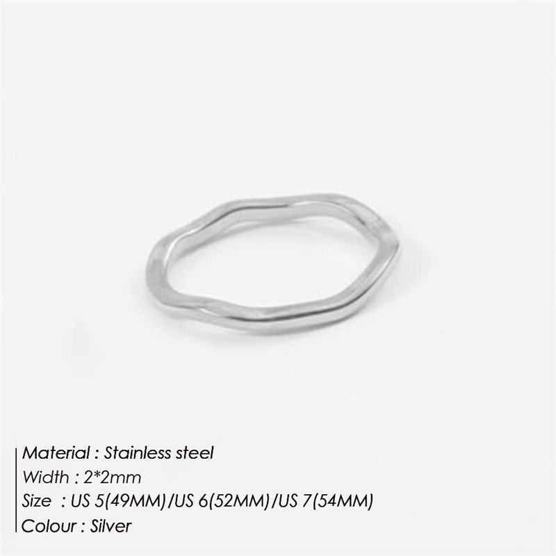 Double Layer Stacked Wavy Vintage Stainless Steel Ring Drip Depot