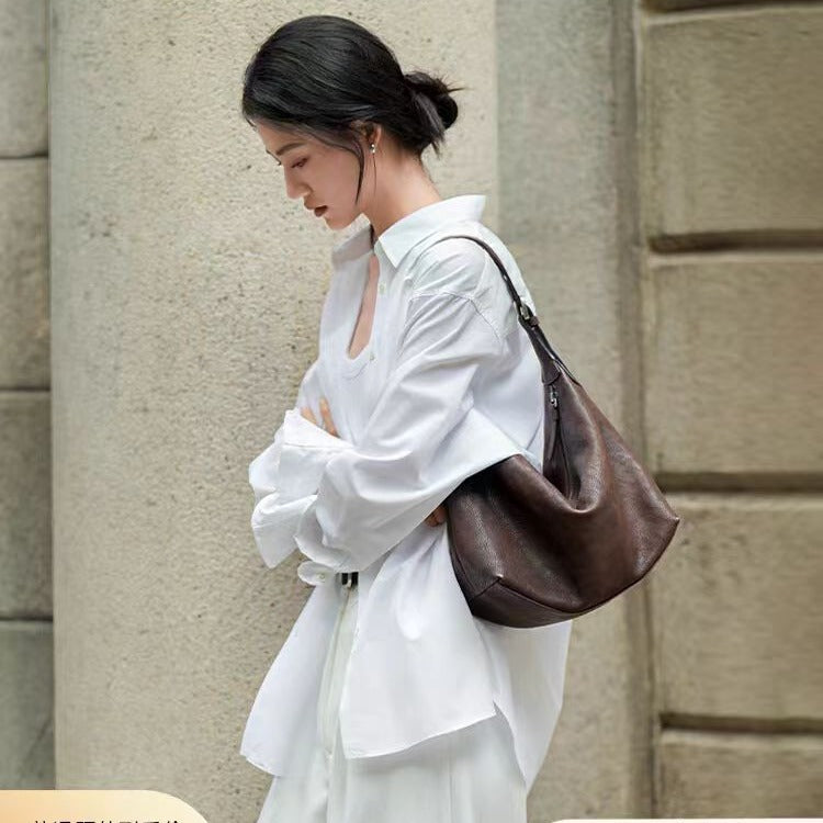 Genuine Leather Hobo Bag