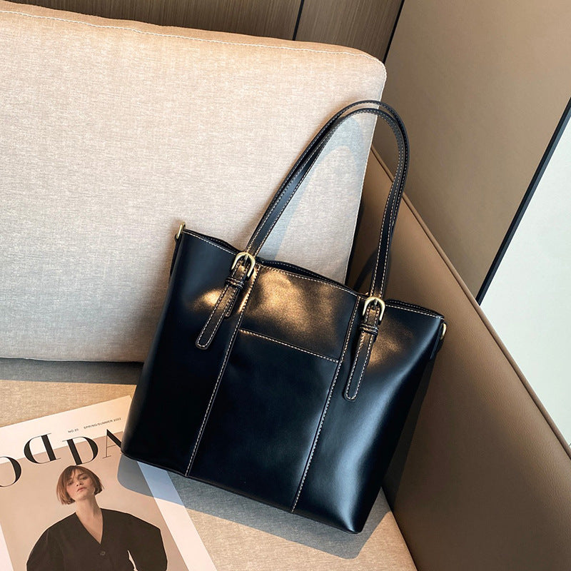 Leather Tote Bag with Adjustable Strap