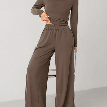 Wide-leg two-piece set
