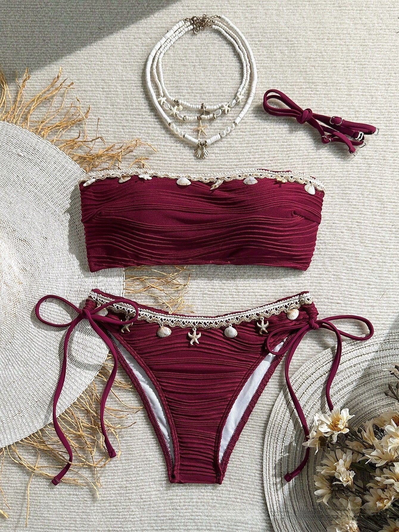 Strapless Shell Bikini Swimwear