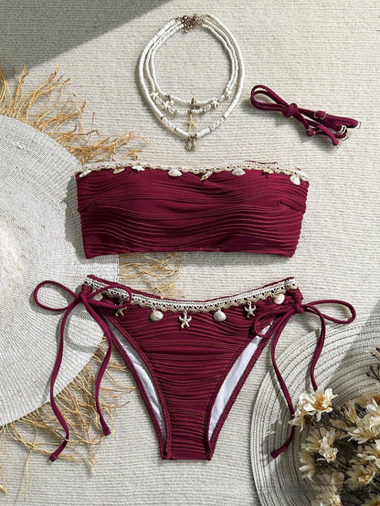 Strapless Shell Bikini Swimwear