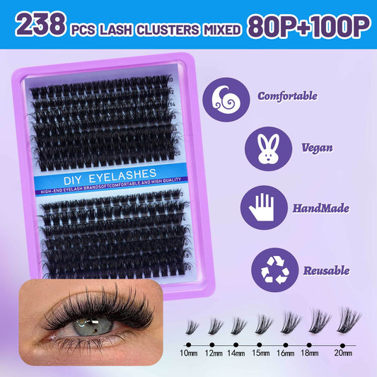 DIY Segmented False Eyelashes Natural Look