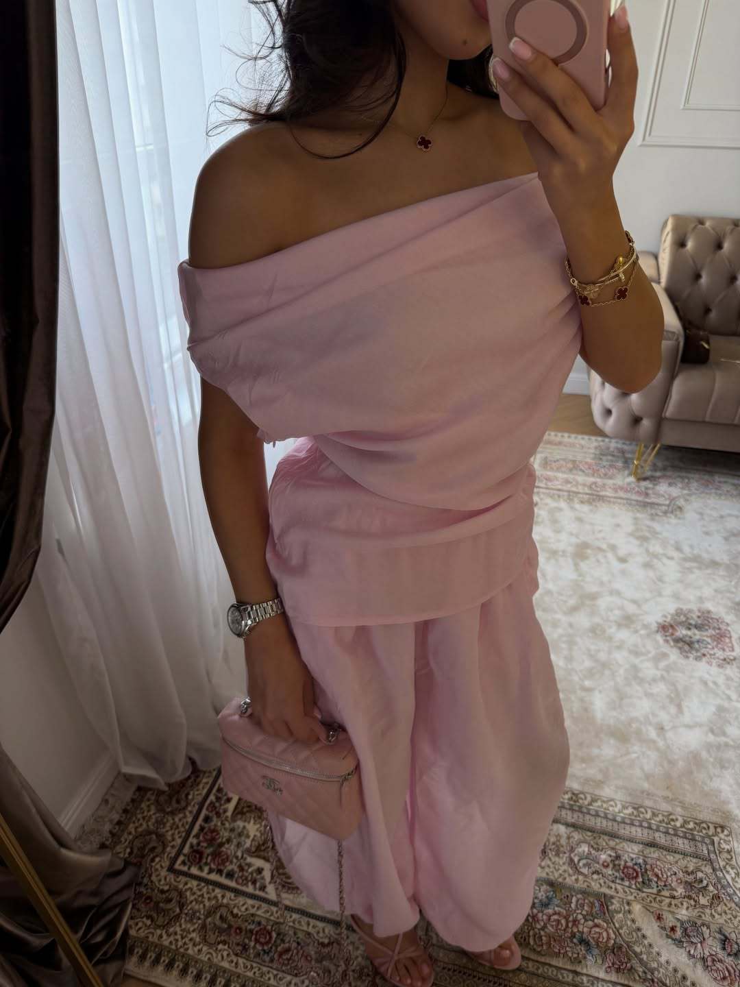 Womens Off-Shoulder Top and Lantern Pants Set Drip Depot