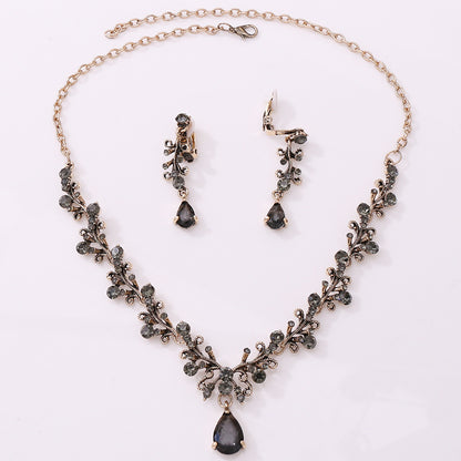 Bridal Zircon Necklace and Earrings Set