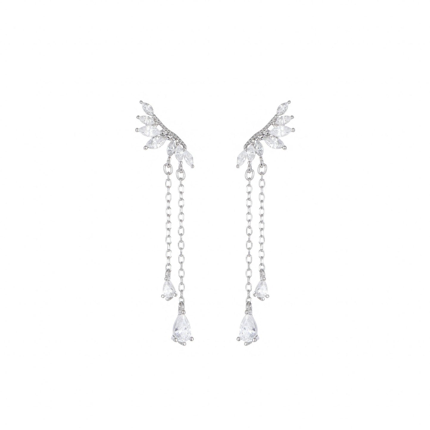 Wing Tassel Sterling Silver Earrings