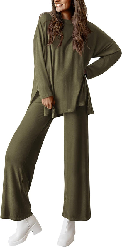 Solid Color Casual Suit Set