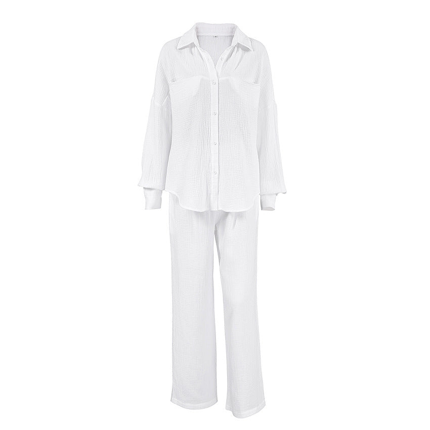 French Lapel Cotton Pajama