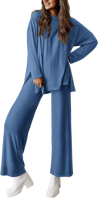 Solid Color Casual Suit Set