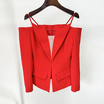 Fashion OffShoulder Blazer Jacket