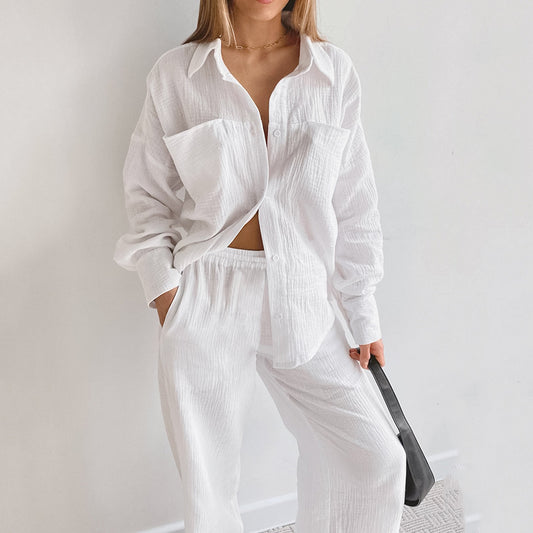 French Lapel Cotton Pajama