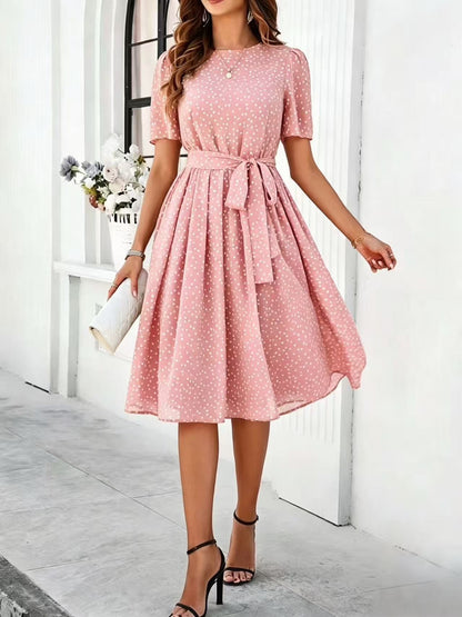 Lace-Up Printed Dress