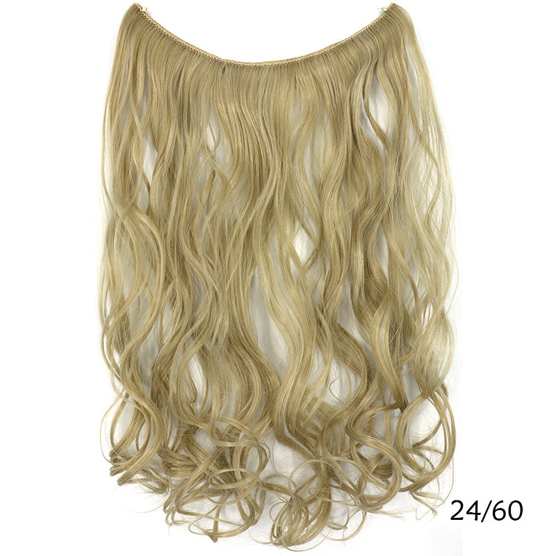 Seamless Fish Line Hair Extension Curly Synthetic Wig