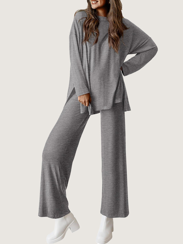Solid Color Casual Suit Set